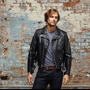 Scott Men's Black Leather Jacket - 618HH